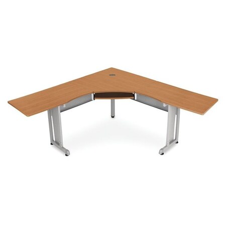 Ofm L Shaped Workstation, 23-1/2" D, 29-1/2" H, Maple, Melamine 55177-MPL