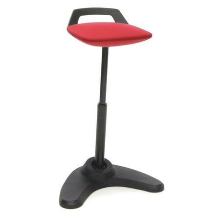 Ofm Vivo Hgt Adj. Perch Stool, Blk Frame Re 2800-BLK-RED