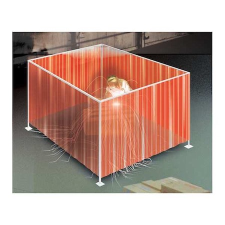 Tmi Welding Strip Booth, Red, 2 Sides, 6x7 SDF60-0806-062