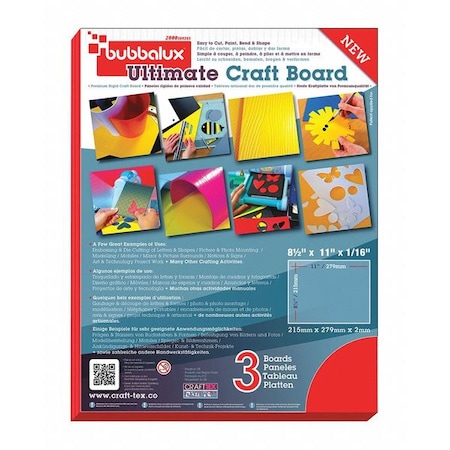 Floortex CraftTex Red Pack of 6 Bubbalux - Letter Size FPBU118RD2