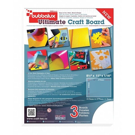 Floortex CraftTex White Pack of 6 Bubbalux - Letter Size FPBU118WH2