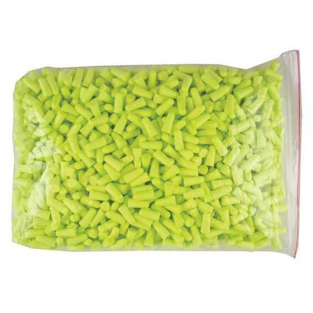 Sellstrom Disposable Uncorded Ear Plugs, PU Foam, Bullet Shape, NRR 32 dB, Hi-Vis Green, 500PK S23411