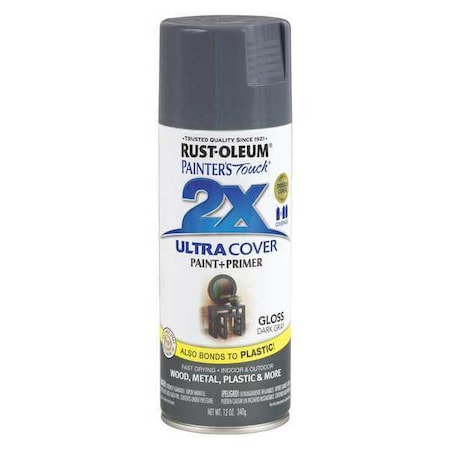 Painters Touch Spray Paint, Dark Gray, Gloss, 12 oz 249115