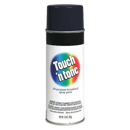 Touchn Tone Spray Paint, Black, Flat, Solvent, 10 oz. 55275830