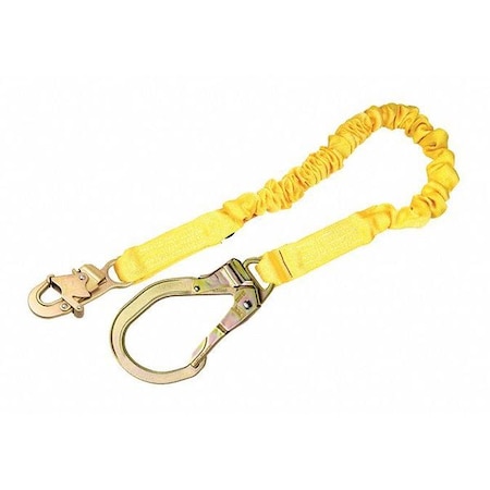 3M Dbi-Sala ShockWave(TM)2 Shock Absorbing Lanyard, 6 ft. Length, Snap Hook, Steel, 1 Leg(s) 1244321
