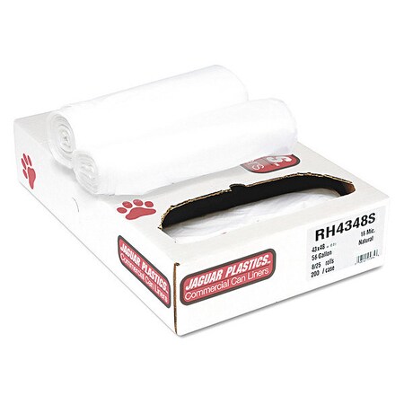Jaguar Plastics Extra-Heavy Bags, 56gal, 16mic, 43x4, PK200 Z8648VNJR02