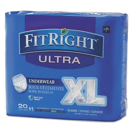 Medline FitRight Protective Underwear, x-La, PK80 FIT23600A