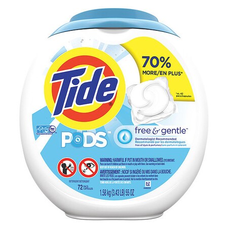 Tide Free and Gentle Laundry Detergent, P, PK4 10037000898921
