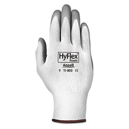 Ansell Foam Nitrile Coated Gloves, Palm Coverage, White/Gray, 9, 12PK 103333