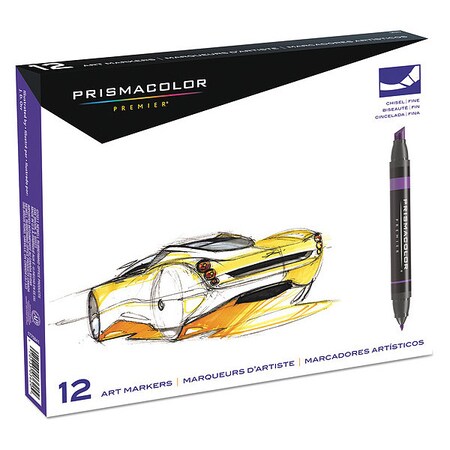 Prismacolor Premier Art Marker Set, Dual-Tip, As, PK12 3620