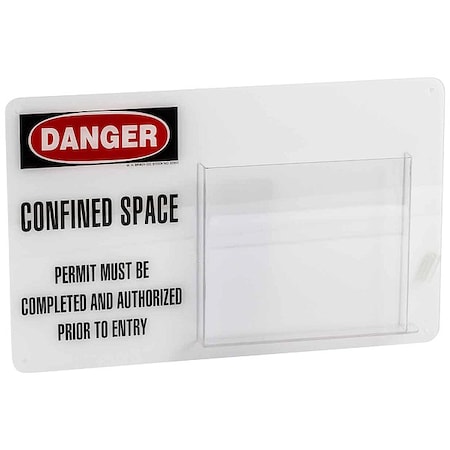 Brady Confined Space Permit Holder, 12 in Height, 19 in Width 65903