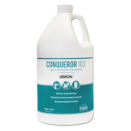 Fresh Products 1WBLE Conqueror 103 Odor Counteractant Concentrate, Lemon, 1gal (Case of 4)