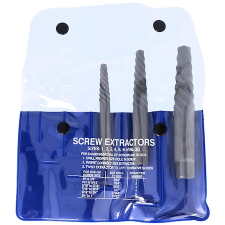 Chicago-Latrobe Screw Extractor 3pc Set 800 Chicago-Latrobe No 4, No 5, & No 6 65037