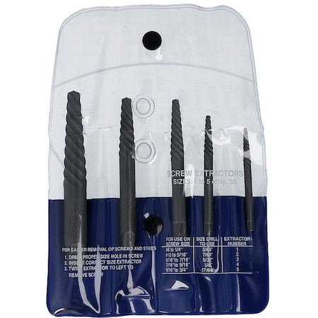 CHICAGO-LATROBE Screw Extractor 5pc Set 800 Chicago-Latrobe #1 - #5 65035