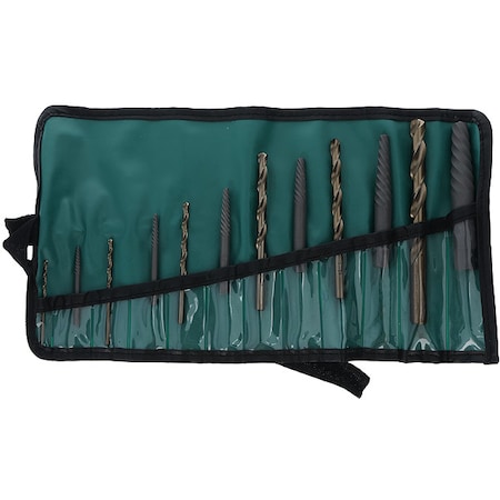 Chicago-Latrobe Screw Extractor/Cobalt Jobber Dril 12pc, 800 C/L, N1-No 6 Extractors, 5/64, 7/64, 5/32, 1/4, 17/64 Drill 65043