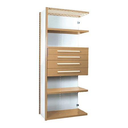 Equipto V-Grip Shelving W/ Drawers, PY, Shelving Style: Closed S4250VHA-PY