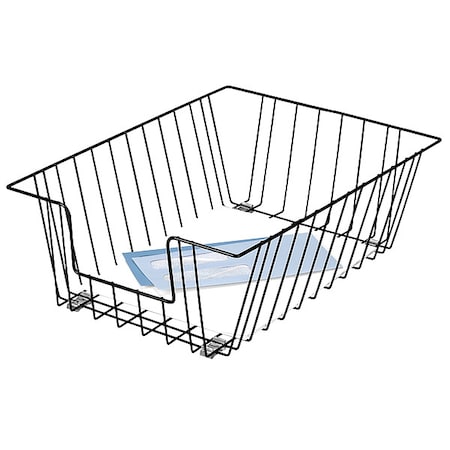 Fellowes Letter Tray, Black, Steel, 12 in W, 16 1/2 in L, 5 in H, 1 Number of Compartments 65112