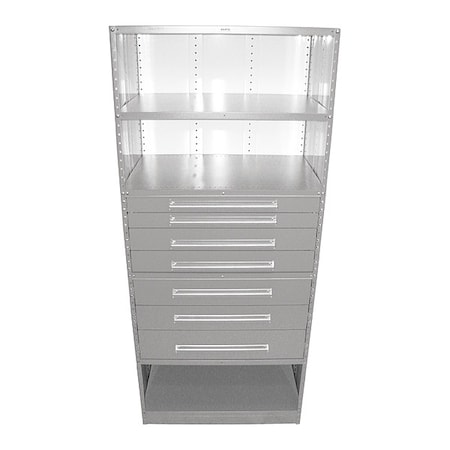 Equipto Iron Grip Clsd Shlv 18"x36"x84" w drw, LG, Height: 84" S4208DN-LG