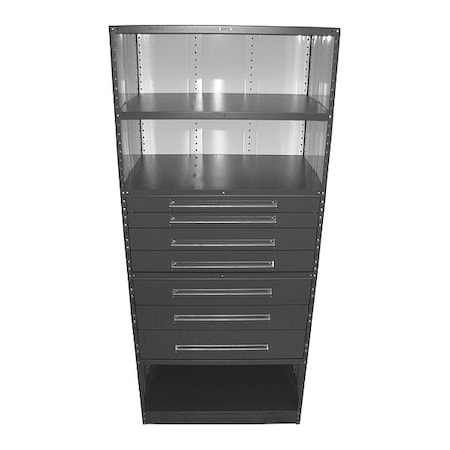 Equipto Iron Grip Clsd Shlv 18"x36"x84" w drw, PY, Height: 84" S4208DN-PY