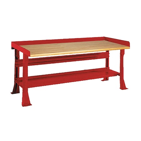 Equipto Open Leg Bench w/ Shelf, RD 2422-6W-RD