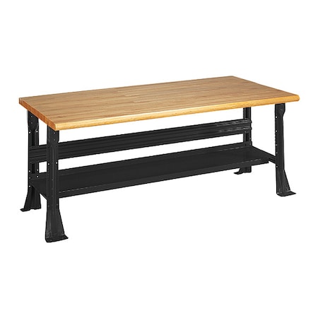 Equipto Open Leg Bench w/ Shelf, BK 2323-6W-BK