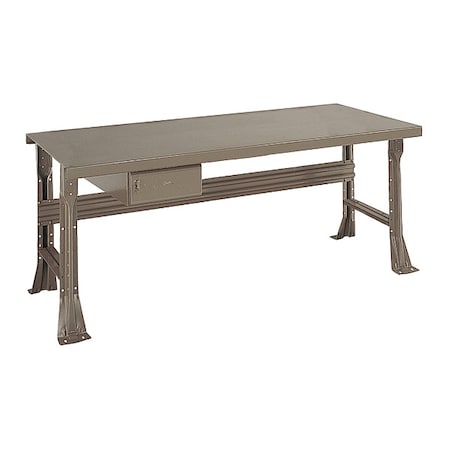 Equipto Open Leg Bench w/ Drawer, GY 2223K5-GY