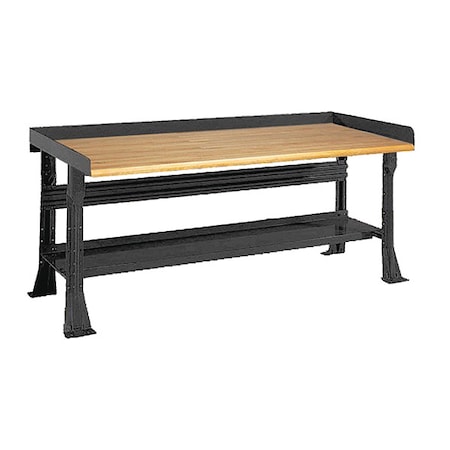 Equipto Open Leg Bench w/ Shelf, BK 2422-6W-BK