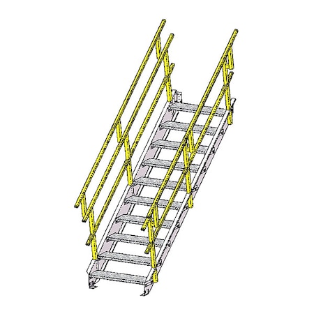 Equipto OSHA Stairway, 36"W, W/4 Stairs 1736S04