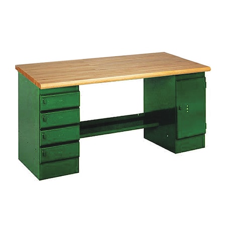 Equipto Pedestal Bench, GN 255-5W-GN