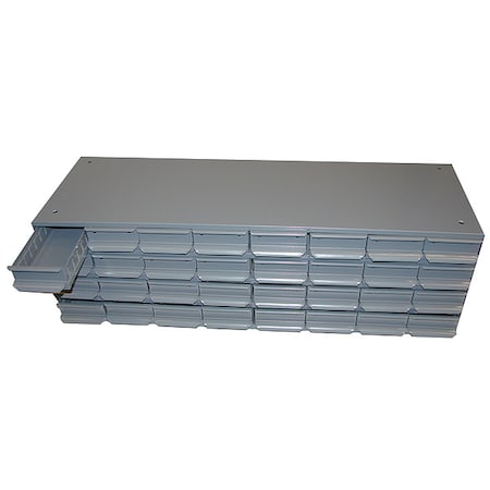 Equipto Cabinet W/ 24 Drwrs, 18x34-1/8x13-5/8, GY 3417-GY