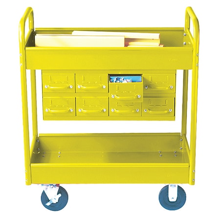 Equipto Stock Cart, 2 Shelfs, 8 Drawers 800lb, YL 150D8-YL