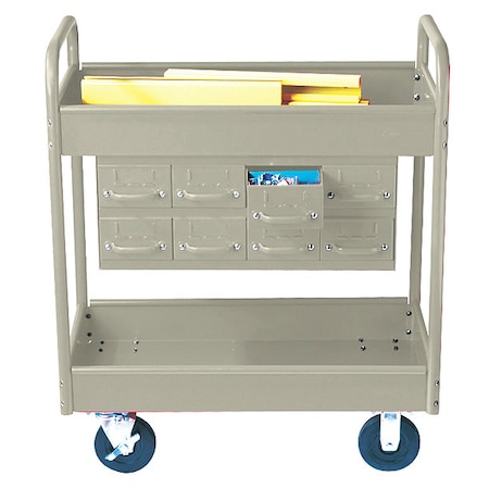 Equipto Stock Cart, 2 Shelves, 8 Drawers 500lb, 8, PY 150-8-PY