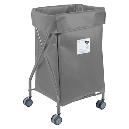 R&B Wire Products Narrow Collapsible Hamper, 5 Bushel Capacity, Gray Vinyl 654G