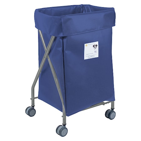 R&B Wire Products Wide Collapsible Hamper, 5 Bushel Capacity, Navy Vinyl 655NVY