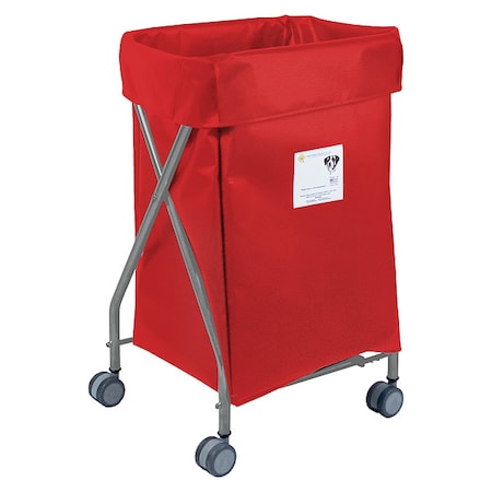 R&B Wire Products Narrow Collapsible Hamper, 5 Bushel Capacity, Red Vinyl 654RD