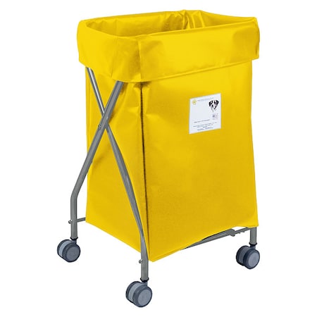 R&B Wire Products Narrow Collapsible Hamper, 5 Bushel Capacity, Yellow Vinyl 654YEL