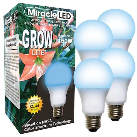 Miracle Led LightBulb, BlueSpcHydrpLEDUltra, 12W, PK4 602126