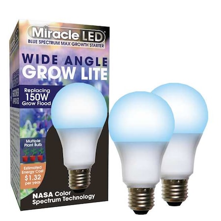 Miracle Led LightBulb, BlueSpcMltPtLEDGrow, 11W, PK2 602149