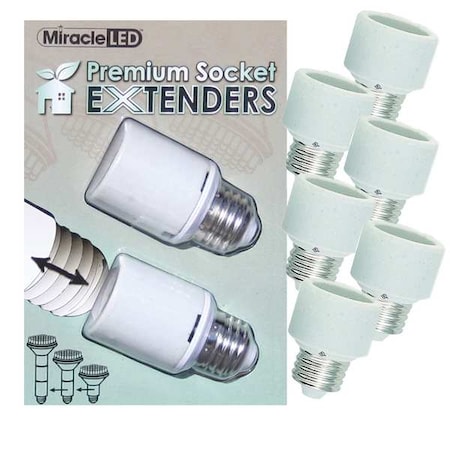Miracle Led U.L. Listed 1 Inch Stackable Porcelain Socket Extenders, PK6 602221