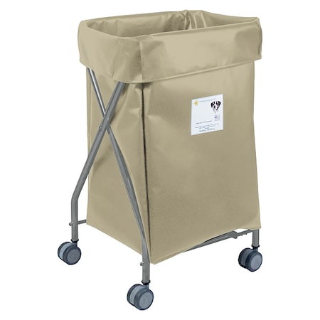 R&B Wire Products Narrow Collapsible Hamper, 5 Bushel Capacity, Beige Vinyl 654BG