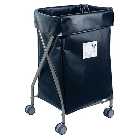 R&B Wire Products Wide Collapsible Hamper, 5 Bushel Capacity, Black Vinyl 655BLK