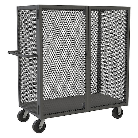 Durham Mfg Cage Truck W/6"x2" Phenolic Cstrs, Low D, 2000 lb Capacity, 26" W x 54-1/2" L x 56-7/16 H HTL-2448-DD-95
