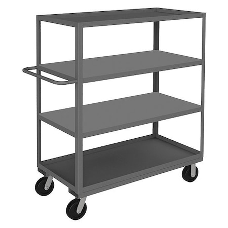 Durham Mfg Stock cart, 4 shelf, 1-1/2" lips up on top and bottom RSC-3060-4-3K-MLD-95