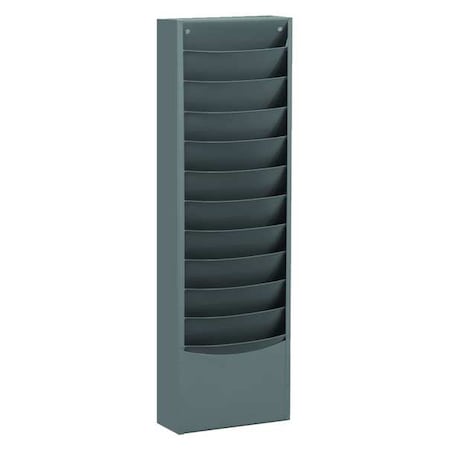 Durham Mfg Vertical Con-tur Literature Rack, 11 pockets, gray 402-95