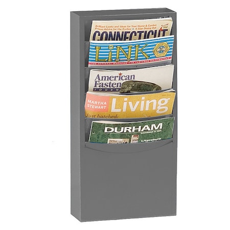 Durham Mfg Vertical Con-tur Literature Rack, 5 pockets, gray 403-95