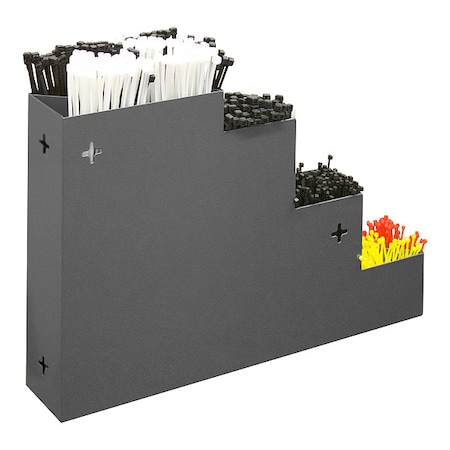 Durham Mfg Wall mountable cable tie rack with 5 compartments 298-95