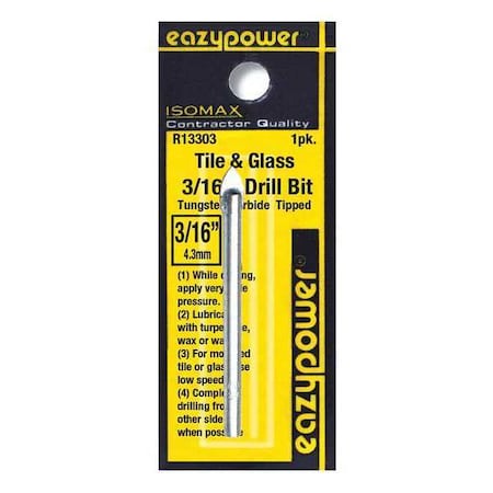 Eazypower Tile/Glass Drill Bit, 3/16" 13303