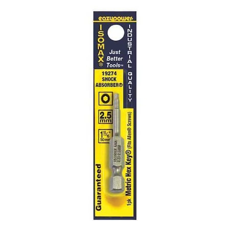 Eazypower Hex Key Power Bit, 2.5mm 19274 | Zoro