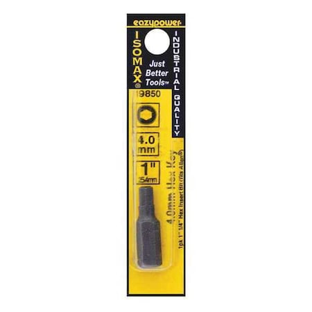 Eazypower Insert Bit, No. 4mm, 1/4" Hex 19850