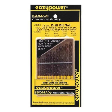 Eazypower Jobber Length Drill Bit 13pk. 79761